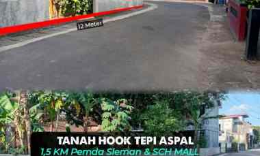 Tanah Hook Tepi Aspal di Sendangadi, Sleman 1,5 km Mall Sch Pemda S