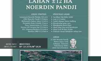 Dijual Tanah Noerdin Pandji Palembang Seluas 12 Hektar