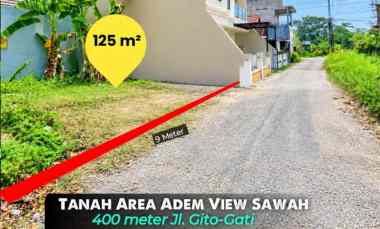 Tanah Area Adem View Sawah dekat Masjid Suciati di jl. Gito-gati, Slem