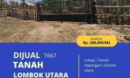 Tanah Lombok Utara 32,975 m2 Pinggir Pantai Kayangan T667