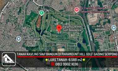 dijual tanah paramount hill golf gading