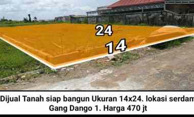 Dijual Tanah Siap Bangun Ukuran 14x24. Lokasi Serdam Gang Dango 1