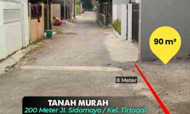 Tanah Strategis Murah di Tirtoadi, Sleman 200 Mter ke jl. Sidomoyo