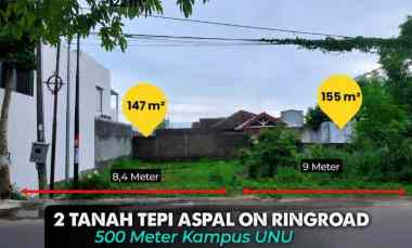 Tanah Tepi Aspal Papasan Mobil Lancar dalam Ringroad Jogja 500 meter