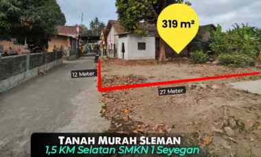 Tanah Murah Luas di Tirtoadi, Mlati, Sleman 1,5 km Selatan jl. Kebo
