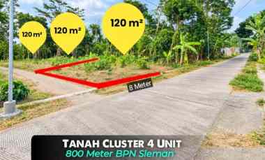 Tanah Kavling di Tridadi, dekat Pasar Sleman 800 meter Kantor Bpn Slem