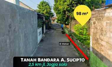 Dijual Tanah Pekarangan dekat Bandara Adi Sucipto, Berbah 2,5 km jl