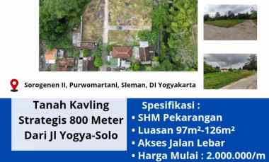 dijual tanah sorogenen ii purwomartani