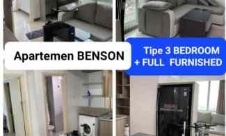 Disewakan Apartemen Benson 3 Bedroom Full Furnished Pakuwon Mall Sby