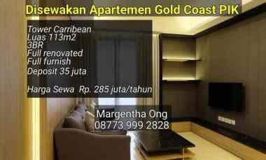 Apartemen Gold Coast PIK Tower Carribean Renovated Full Furnish