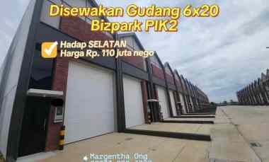 disewakan gudang bizpark pik2 hadap selatan siap pakai