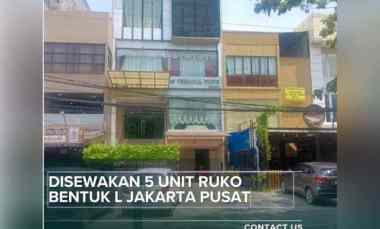 Disewakan 5 Unit Ruko Bentuk L Strategis di Jakarta Pusat P1252