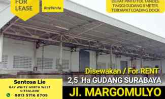 Disewakan 2,5 Ha Gudang Surabaya jl.Margomulyo Loading Dock dekat TOL