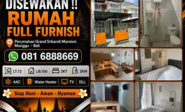 disewakan rumah perumahan grand srikandi