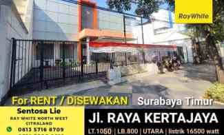 Disewakan 1050 m2 Raya Kertajaya Surabaya Timur Plus Parkiran Luas