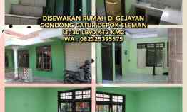 Rumah Disewakan di Gejayan Condong Catur Sleman Lt130 Lb90 Nyaman