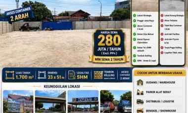 Disewakan Tanah Zona Komersil di Raya Narogong Bekasi