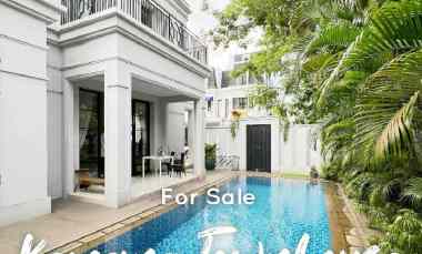 french style townhouse at kemang with swimming pool