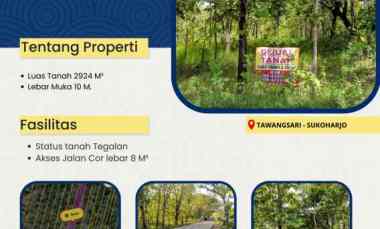 jual cepat tanah tegalan tawangsari sukoharjo