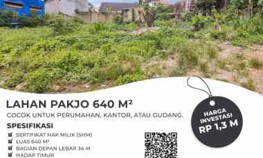 Jual Tanah 640 m2 di Pakjo Kota Palembang