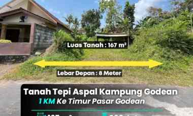 kavling tanah tepi aspal dekat pasar godean sleman