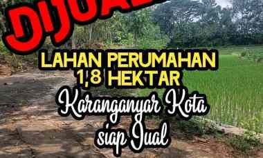 lahan 3ha pemukiman karanganyar kota 450rb m2