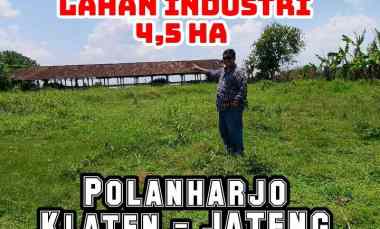 lahan industri 5 ha siapbangun diklaten op 650rb m2