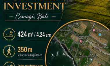 land for villa investment in cemagi 424 m