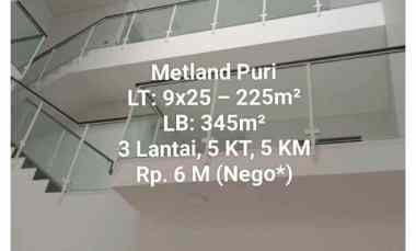 Metland Puri LT 9x25 225m LB 345m 3 Lantai, 6 KT, 6 KM