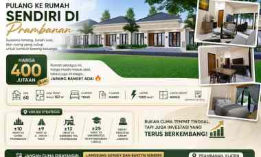 Punya Rumah Luas di Prambanan, Mulai 400 Jutaan