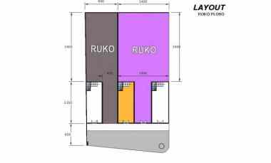 ruko 2 lantai 2unit jejer ploso baru strategis