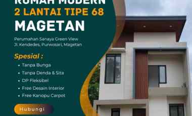 rumah 2 lantai di magetan 400 jt tipe 68 free shm
