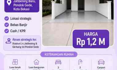 rumah baru pondok gede bekasi dekat lrt jatibening