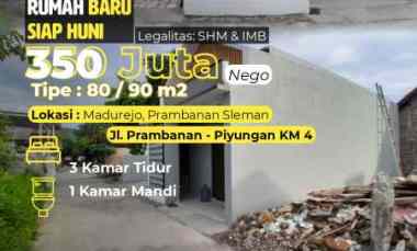rumah baru siap huni 3 kamar di sleman timur prambanan
