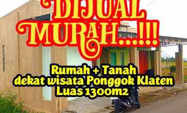 rumah bonus tanah kolam ikan 1300m2 800jt nego