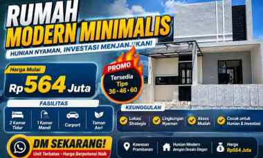 rumah cantik dengan taman pribadi di berbah sleman