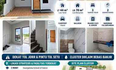 rumah cipayung setu jakarta timur cluster 2 lantai