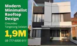 Rumah Minimalis Modern 3 Lantai Smarthome 1.7 M di Cireundeu Tangsel