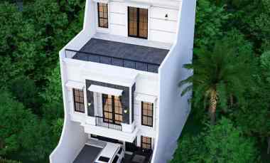 rumah classic modern rooftop di kebagusan jakarta