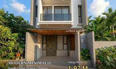 rumah cluster modern minimalis dekat ke kavling polri