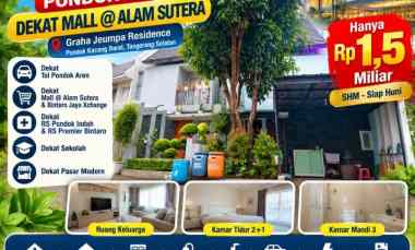 rumah dijual pondok aren dekat mall alam sutera shm