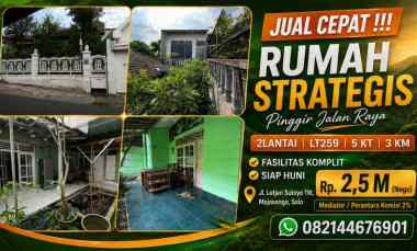 Rumah Dijual Solo Mojosongo Pinggir Jalan Shm - 2 Lantai