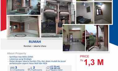 rumah green garden shm rorotan jakarta utara