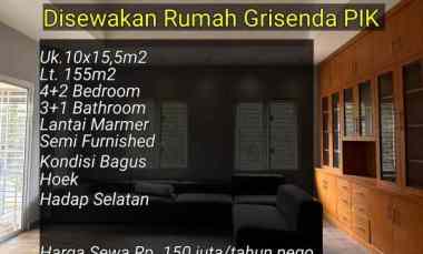 rumah grisenda pik hook hadap selatan semi furnish