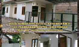 Rumah Dijual T95/132 di jl.Raya Solo KM 17, Taji, Prambanan Klaten