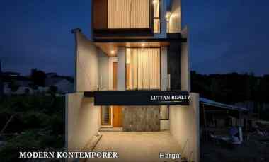 rumah modern kontemporer dalam cluster