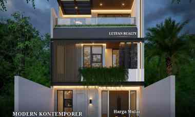 rumah modern kontemporer dalam komplek