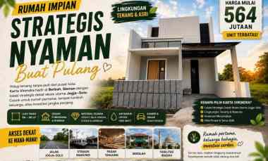 Rumah Modern LT 85 M, Bonus FREE Kanopi, Unit Terbatas