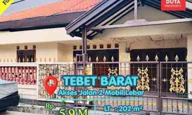 Dijual Rumah Tebet Barat Lokasi Strategis Nyaman Jalan 2 Mobil Lebar