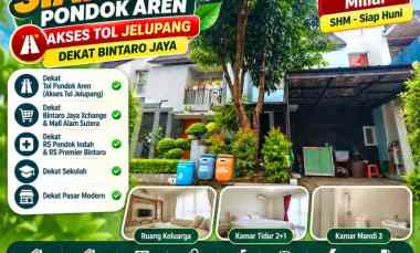 rumah siap huni pondok aren akses tol jelupang